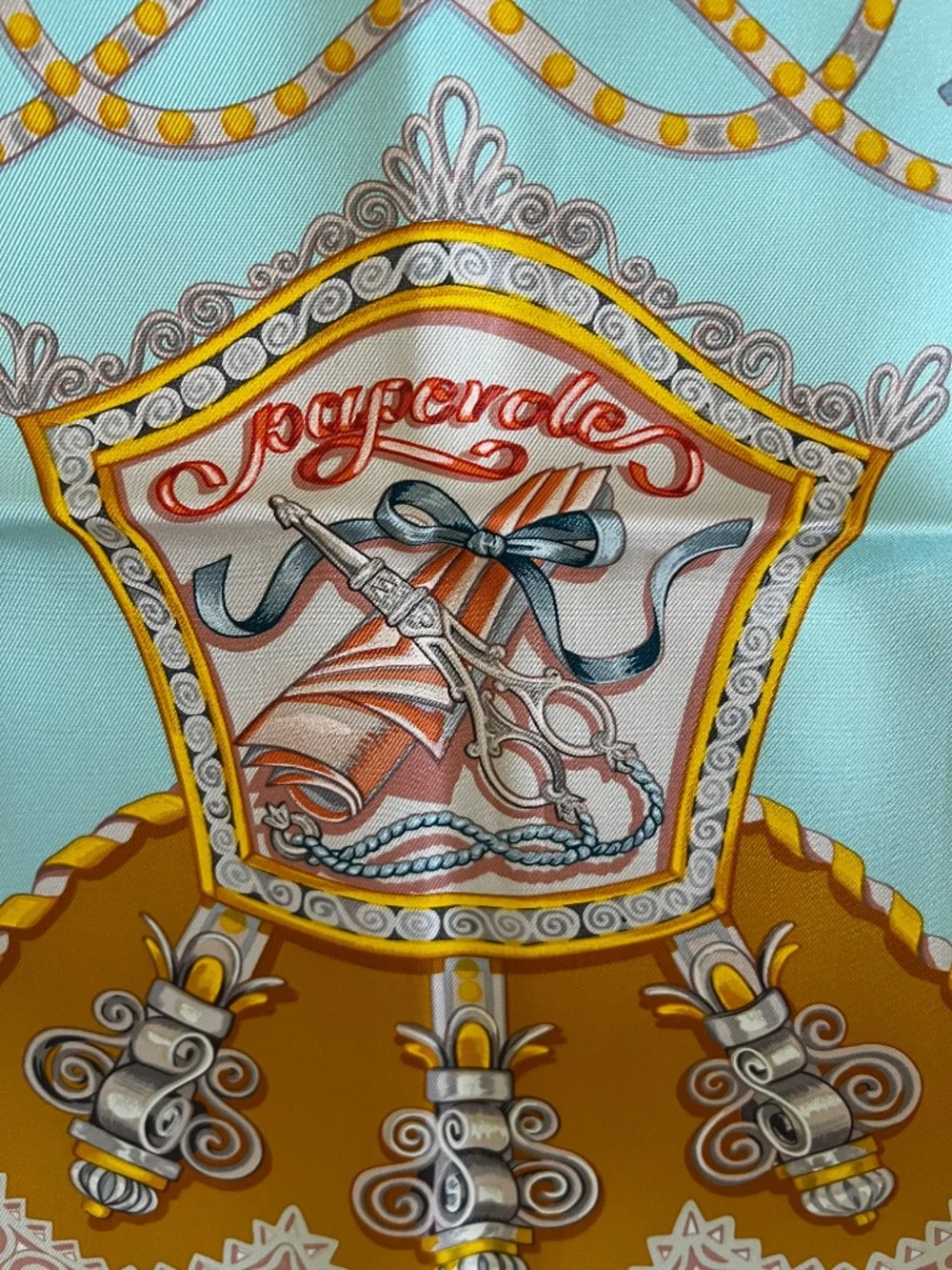 Authenticated Hermès Paris Pegase Silk Scarf, made in France
